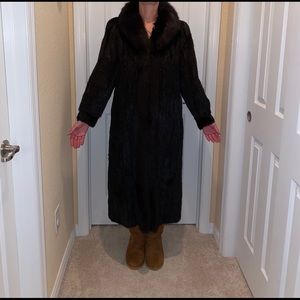 Mink and fox fur coat